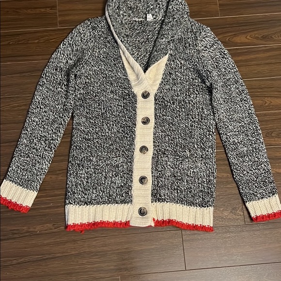 Button down cardigan blue notes size small - Picture 2 of 5